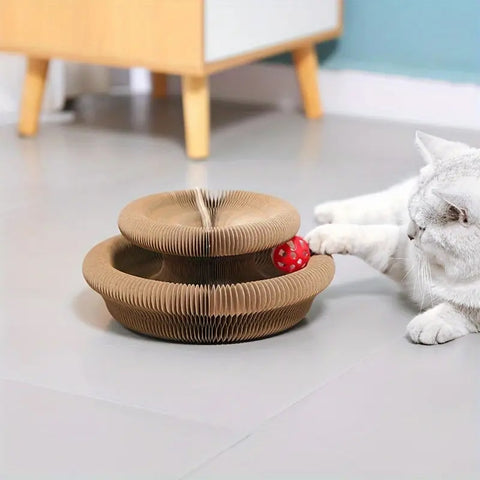 Magical Magnetic Cat Scratching Board – Interactive Cat Toy with Shape-Shifting Design, Rolling Ball, Durable Sisal Surface, and Flexible Magnetic Connection for Endless Fun