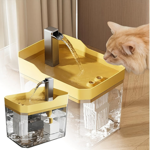 1500ML Pet Intelligent Drinking Fountain Automatic Circulation Cat Water Dispenser, Ultra Quiet USB Rechargeable Cat Water Feeder (without Plug), Without Battery