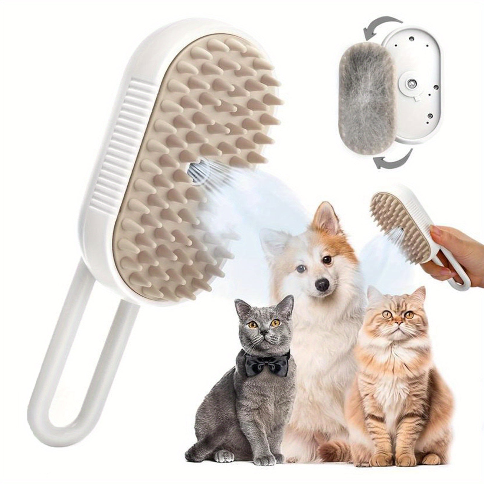 3 in 1 New Pet Spray Hair Comb for Cats and Dogs, Pet Steamy Brush. Spray Anti-Flying Massage Brush, Clean Massage. Hair Removal Brush Pet Supplies.