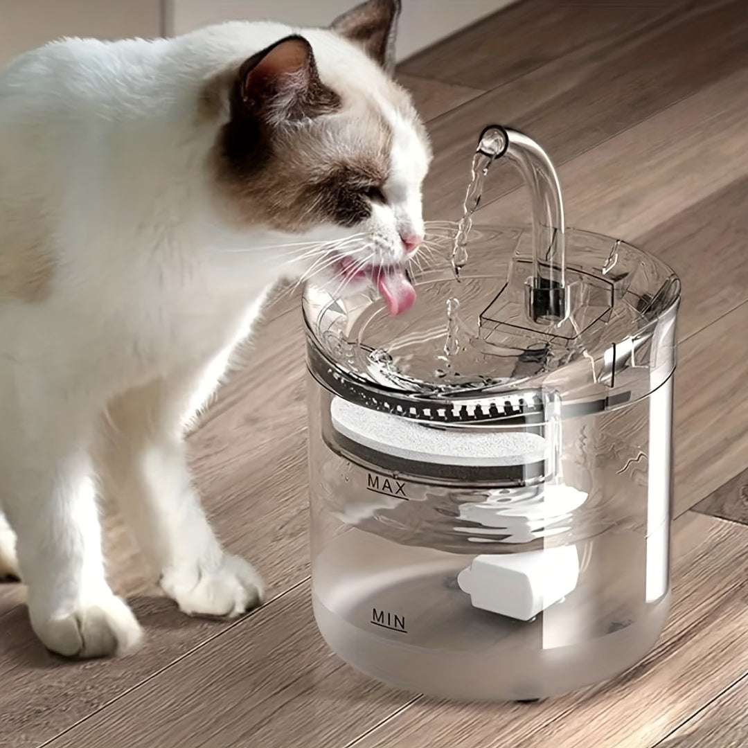 1.8L Smart Pet Water Fountain with Motion Sensor - USB Powered, Ultra-Quiet Automatic Cat & Dog Hydration Station, Transparent Design for Indoor Pets