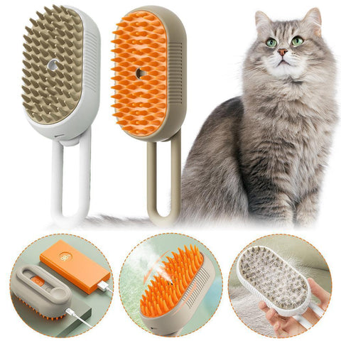 3 in 1 New Pet Spray Hair Comb for Cats and Dogs, Pet Steamy Brush. Spray Anti-Flying Massage Brush, Clean Massage. Hair Removal Brush Pet Supplies.