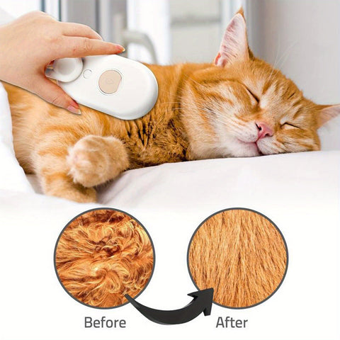 3 in 1 New Pet Spray Hair Comb for Cats and Dogs, Pet Steamy Brush. Spray Anti-Flying Massage Brush, Clean Massage. Hair Removal Brush Pet Supplies.