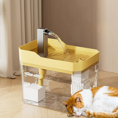 1500ML Pet Intelligent Drinking Fountain Automatic Circulation Cat Water Dispenser, Ultra Quiet USB Rechargeable Cat Water Feeder (without Plug), Without Battery