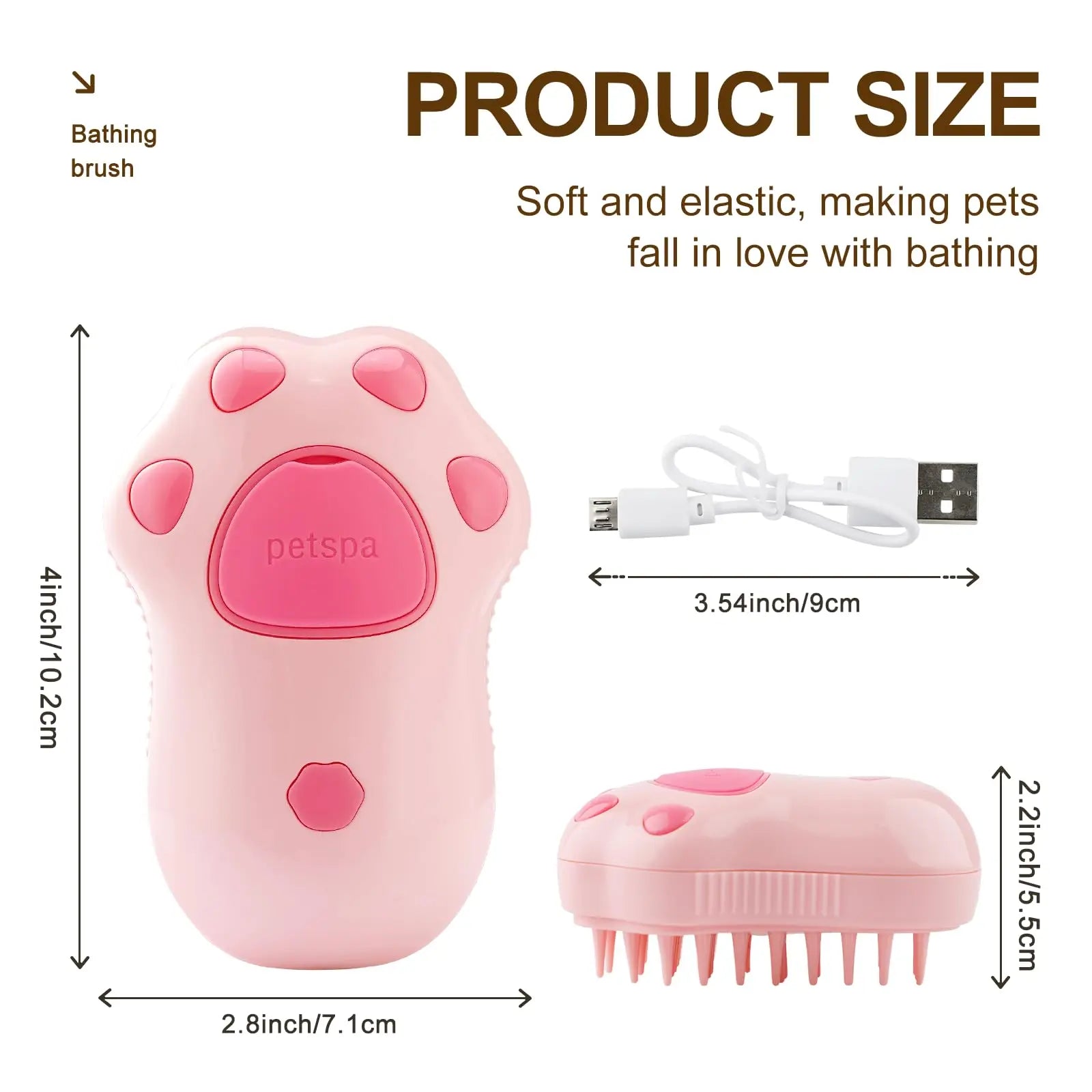 3 in 1 Pet Brush Cat Steam Brush Comb Dog Brush Electric Spray Cat Hair Brushes Massager Pet Grooming Hair Removal Combs