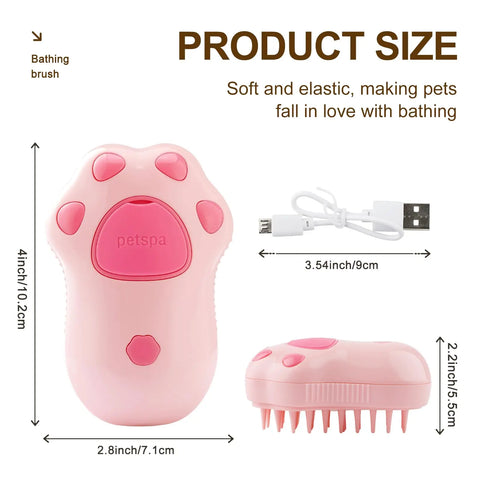 3 in 1 Pet Brush Cat Steam Brush Comb Dog Brush Electric Spray Cat Hair Brushes Massager Pet Grooming Hair Removal Combs