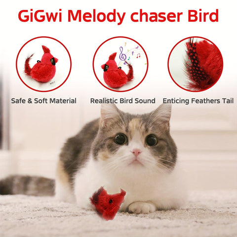 1pc Sparrow Bird Design Pet Plush Toy Chew Durable Cat Squeaky Toy For Cat And Dog Interactive Supply