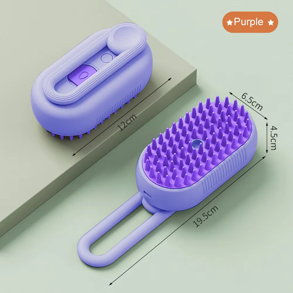 3 in 1 New Pet Spray Hair Comb for Cats and Dogs, Pet Steamy Brush. Spray Anti-Flying Massage Brush, Clean Massage. Hair Removal Brush Pet Supplies.